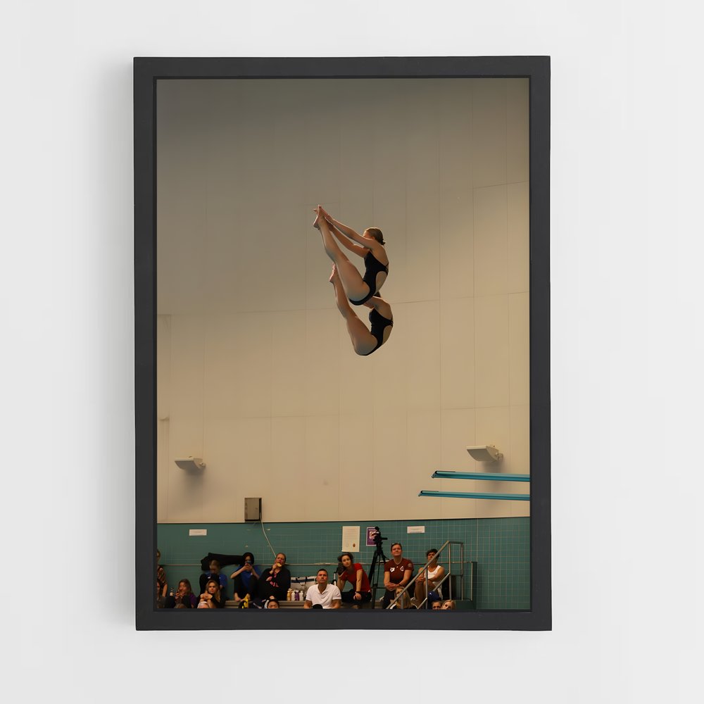 Poster Saut Équilibré – affiche Plongeon depuis une plateforme (vue 2)